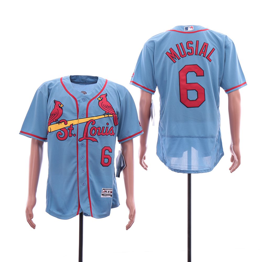 Men St. Louis Cardinals #6 Musial Blue Elite MLB Jerseys